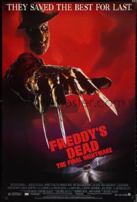 2c0989 FREDDY'S DEAD 1sh 1991 great art of Robert Englund as Freddy Krueger!