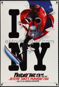 2c0997 FRIDAY THE 13th PART VIII recalled teaser 1sh 1989 Jason Takes Manhattan, I love NY in August!