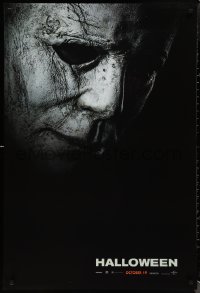 2c1031 HALLOWEEN teaser DS 1sh 2018 Jamie Lee Curtis as Strode, Castle, image of Michael Meyers!