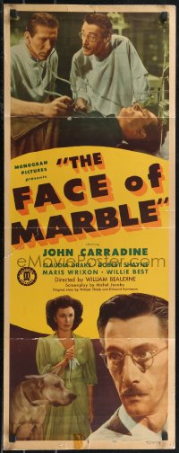 2c0690 FACE OF MARBLE insert 1945 John Carradine, Claudia Drake, Robert Shayne & Willie Best!