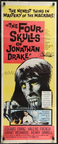 2c0696 FOUR SKULLS OF JONATHAN DRAKE insert 1959 creepy custodian who kept them crisp & fresh!