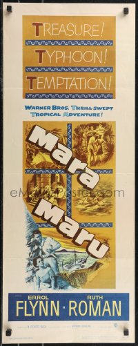 2c0735 MARA MARU insert 1952 montage of Errol Flynn & sexy Ruth Roman in the tropical Philippines!