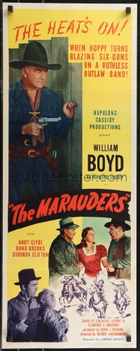 2c0736 MARAUDERS insert 1947 William Boyd as Hopalong Cassidy turns blazing guns on ruthless outlaws!