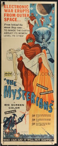 2c0742 MYSTERIANS insert 1959 Ishiro Honda, they're abducting Earth's women & leveling its cities!