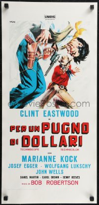 2c0333 FISTFUL OF DOLLARS Italian locandina R1970s different artwork of generic cowboy by Symeoni!