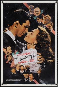 2c1103 IT'S A WONDERFUL LIFE Kilian 1sh R1990 James Stewart, Donna Reed, Lionel Barrymore, Dudash art!