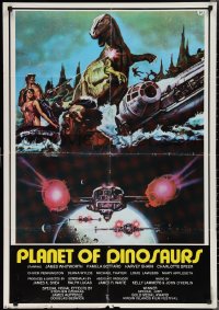 2c0251 PLANET OF DINOSAURS Lebanese 1978 X-Wings & Millennium Falcon art from Star Wars by Aller!