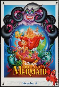 2c1164 LITTLE MERMAID advance DS 1sh R1997 great images of Ariel & cast, Disney cartoon!