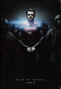 2c1185 MAN OF STEEL teaser DS 1sh 2013 Henry Cavill in the title role as Superman handcuffed!