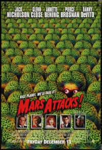 2c1189 MARS ATTACKS! int'l advance DS 1sh 1996 directed by Tim Burton, great image of cast!