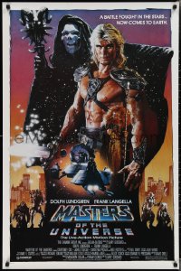 2c1193 MASTERS OF THE UNIVERSE 1sh 1987 Dolph Lundgren as He-Man, great Drew Struzan art!