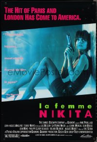 2c1245 NIKITA 1sh 1991 Luc Besson, sexy Anne Parillaud w/pistol!