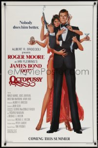 2c1248 OCTOPUSSY style B advance 1sh 1983 Goozee art of sexy Maud Adams & Moore as Bond!