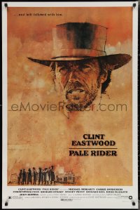 2c1258 PALE RIDER 1sh 1985 close-up artwork of cowboy Clint Eastwood by C. Michael Dudash!