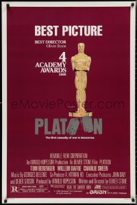 2c1275 PLATOON style B awards 1sh 1986 Oliver Stone, Vietnam, the first casualty of war is Innocence!