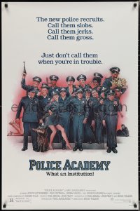 2c1278 POLICE ACADEMY 1sh 1984 Steve Guttenberg, Kim Cattrall, Drew Struzan police artwork!