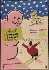 2c0558 ANGEL IN THE MOUNTAINS Polish 23x34 1956 Borivoj Zeman's Andel na Horach, Ferster art!