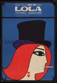 2c0583 LOLA Polish 23x33 1967 Jacques Demy, different Maciej Hibner art of smoking Anouk Aimee!