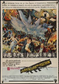 2c0457 POSEIDON ADVENTURE Spanish 1973 Mort Kunstler art of Gene Hackman & passengers escaping!