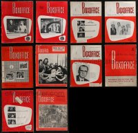 2d0654 LOT OF 10 BOX OFFICE EXHIBITOR MAGAZINES 1940s-1970s filled with great images & articles!