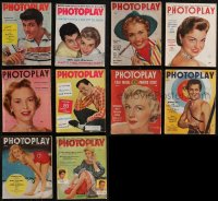 2d0547 LOT OF 10 PHOTOPLAY MAGAZINES 1950s great cover images + cool movie articles!