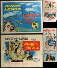 2d0727 LOT OF 4 FOLDED JERRY LEWIS HALF-SHEETS & 1 INSERT 1950s-1960s great images from his movies!