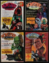 2d0599 LOT OF 4 MONSTER FANTASY MAGAZINES 1975 complete set with great horror images & articles!