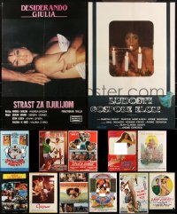 2d1127 LOT OF 17 FORMERLY FOLDED SEXPLOITATION YUGOSLAVIAN POSTERS 1970s-1980s with nudity!