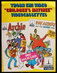 2d0999 LOT OF 19 UNFOLDED ARCHIE & FAT ALBERT VIDEO POSTERS 1980s children's matinee videocassettes!