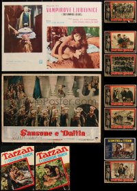 2d1094 LOT OF 17 FORMERLY FOLDED NON-US MOVIE POSTERS 1950s-1980s a variety of cool movie images!