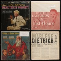 2d0627 LOT OF 4 33 1/3 RPM RECORDS 1950s-1960s Mark Twain, Charles Laughton, Marlene Dietrich!