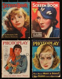 2d0598 LOT OF 4 MOVIE MAGAZINES 1920s-1930s filled with great images & articles!