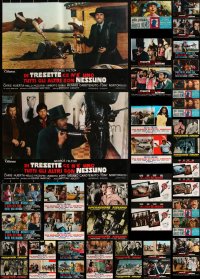 2d1099 LOT OF 59 FORMERLY FOLDED ITALIAN PHOTOBUSTAS 1960s-1970s a variety of cool movie images!