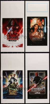 2d1029 LOT OF 4 FORMERLY FOLDED STAR WARS ITALIAN LOCANDINAS 2000s-2010s great montage art!