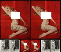 2d0747 LOT OF 4 FOLDED MARILYN MONROE 2-SIDED 16x21 POSTERS 1980s sexy nude portraits on both sides!