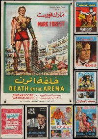 2d0986 LOT OF 10 MOSTLY FORMERLY FOLDED EGYPTIAN POSTERS 1960s-1980s a variety of cool movie images!