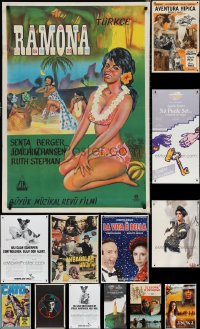 2d0994 LOT OF 18 UNFOLDED & FORMERLY FOLDED MISCELLANEOUS NON-US POSTERS 1970s-2000s cool images!