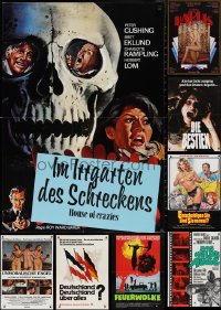 2d1221 LOT OF 10 FORMERLY FOLDED GERMAN A1 POSTERS 1960s-1980s a variety of cool movie images!