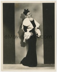 2f1801 ALICE WHITE 8x10 still 1920s full-length modeling cool fur-trimmed gown & hat by Elmer Fryer!