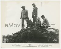 2f1912 HELP 8x10.25 still 1965 all four Beatles John, Paul, George & Ringo standing on tank!