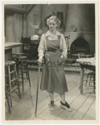 2f1991 PETRIFIED FOREST candid 8x10 still 1936 full-length Bette Davis with cane & mismatched shoes!