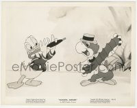 2f2011 SALUDOS AMIGOS 8x10.25 still 1943 Joe Carioca plays accordion & Donald Duck plays umbrella!