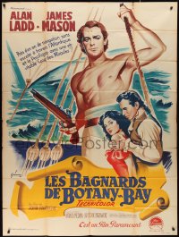 2f0123 BOTANY BAY French 1p 1953 different Grinsson art of James Mason, Alan Ladd & Patricia Medina!