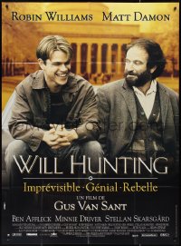 2f0145 GOOD WILL HUNTING French 1p 1998 great image of smiling Matt Damon & Robin Williams!