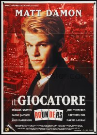 2f0089 ROUNDERS Italian 1p 1999 different portrait of pro poker players Matt Damon over New York!