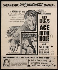 2f0191 ACE IN THE HOLE pressbook 1951 Billy Wilder classic, Kirk Douglas, Jan Sterling, very rare!