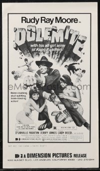 2f0407 DOLEMITE pressbook 1975 art of brain-blasting Rudy Ray Moore with sexy ladies!