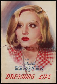 2f0237 DREAMING LIPS pressbook 1937 wonderful cover art of Elisabeth Bergner, Massey, ultra rare!