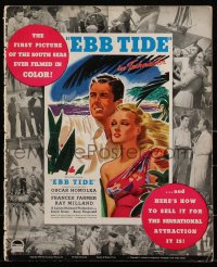 2f0238 EBB TIDE pressbook 1937 great art of Frances Farmer & Ray Milland on tropical beach, rare!