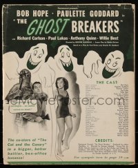 2f0255 GHOST BREAKERS pressbook 1940 Bob Hope, Paulette Goddard & art of wacky spooky ghosts, rare!